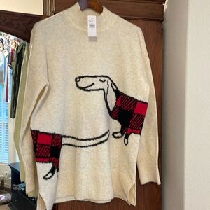 New with tags Loft holiday dachshund sweater medium